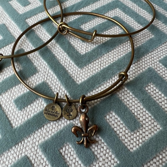 Alex and Ani Fleur De Lis Bangle Stack - Picture 3 of 3
